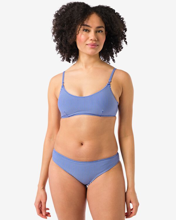 Damen-Bikinihose, Seersucker blau - 22352110BLUE - HEMA