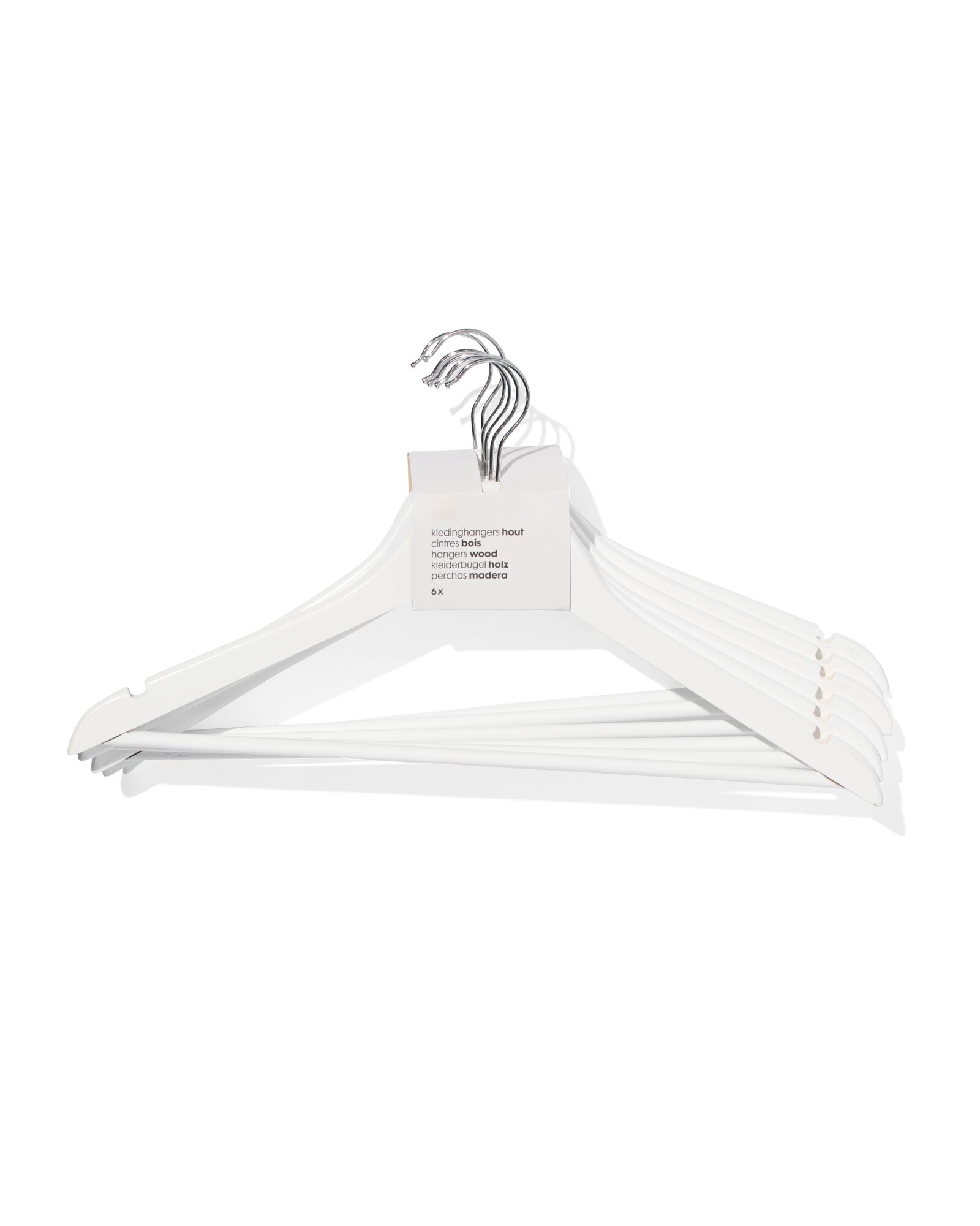 kledinghangers wit hout - 6 stuks - 39800401 - HEMA