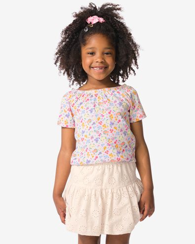 t-shirt enfant jersey fleurs violet violet - 30824106PURPLE - HEMA