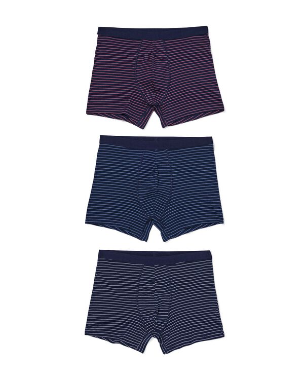 Herren-Boxershorts gestreift &ndash; 3 St&uuml;ck dunkelblau dunkelblau - 19168330DARKBLUE - HEMA