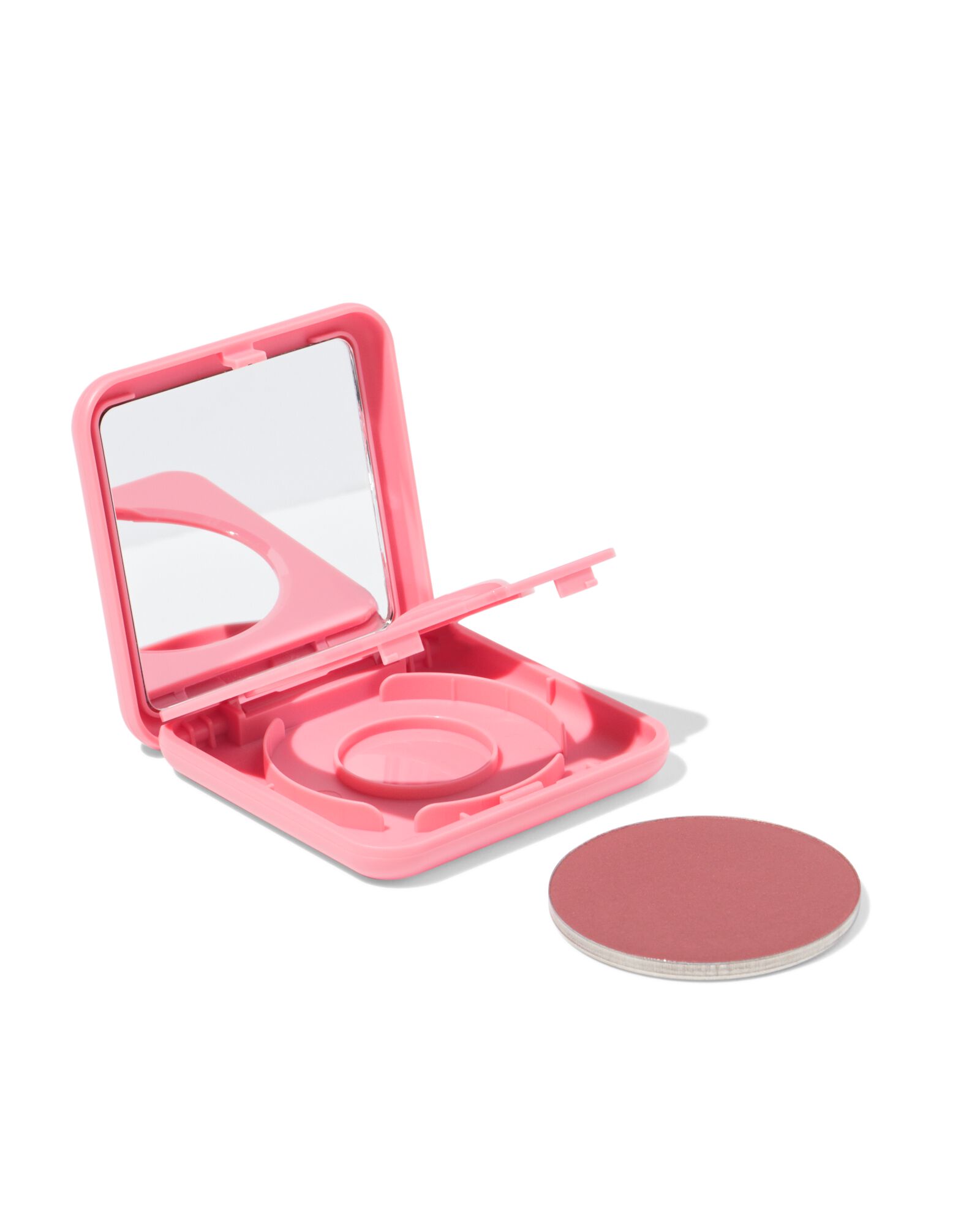 hervulbaar poederdoosje voor blush of highlighter roze - 11290427 - HEMA