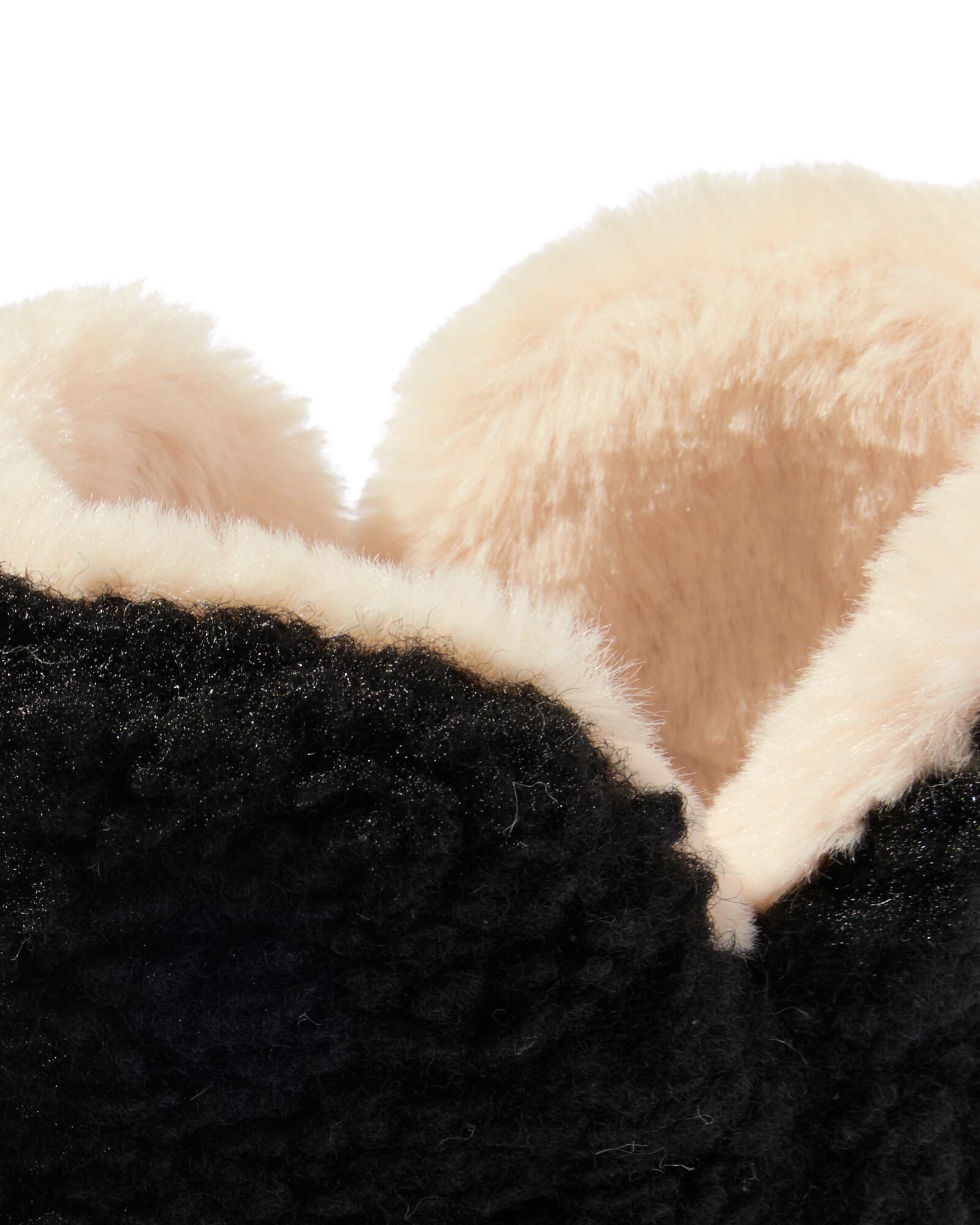 damessloffen teddy zwart zwart - 34840080BLACK - HEMA