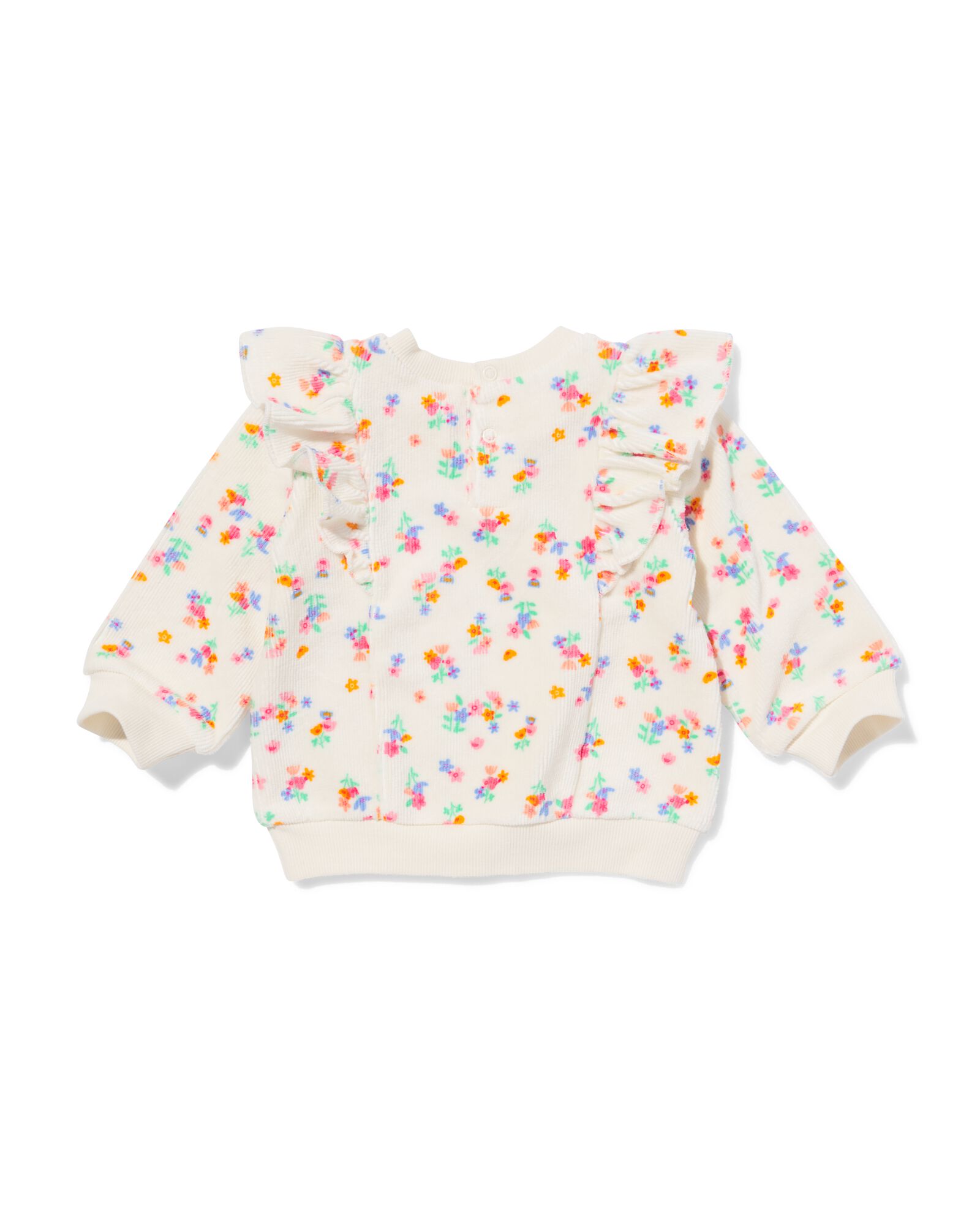 Babypullover aus Velours, gerippt, Blumen ecru ecru - 33058270ECRU - HEMA