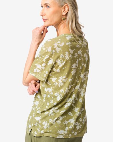 t-shirt femme Evie fleurs vert vert - 36211940GREEN - HEMA