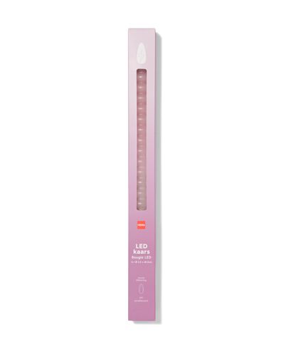 bougie LED longue ⌀2,3 x 29 cm nervur&eacute;e rose clair - 13550156 - HEMA