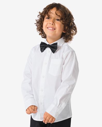 kinderoverhemd met strik wit wit - 30790517WHITE - HEMA