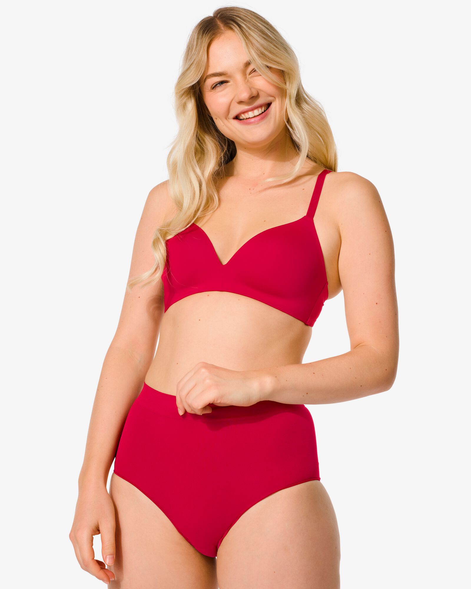 slip femme taille haute sans coutures micro rouge rouge - 19650318RED - HEMA