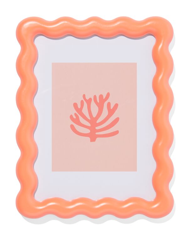 cadre photo 15x20 cm bois corail ondul&eacute; - 13640007 - HEMA
