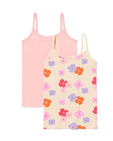 Kinderhemden, gerippt, gebl&uuml;mt &ndash; 2 St&uuml;ck hellrosa hellrosa - 19300840LIGHTPINK - HEMA