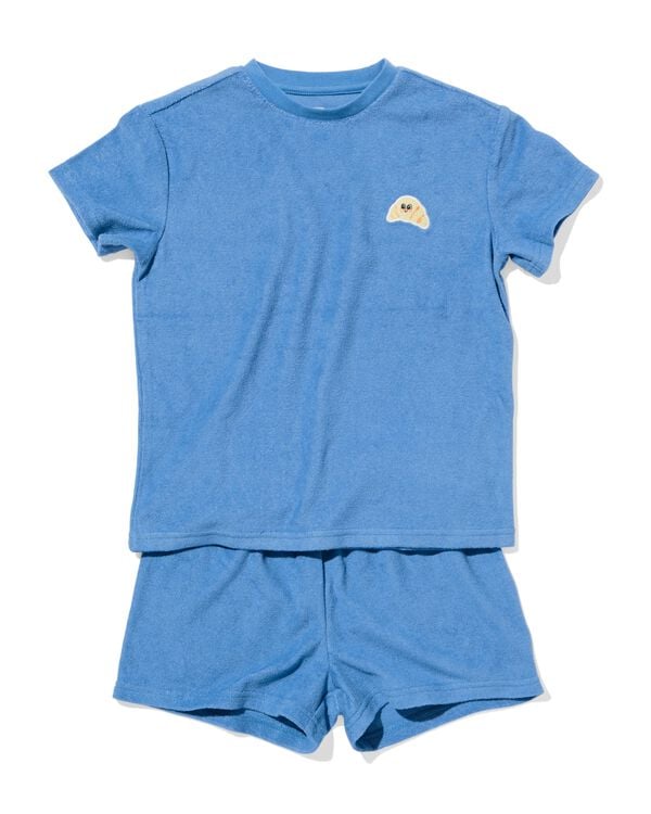kindershortama badstof croissant blauw blauw - 23002060BLUE - HEMA