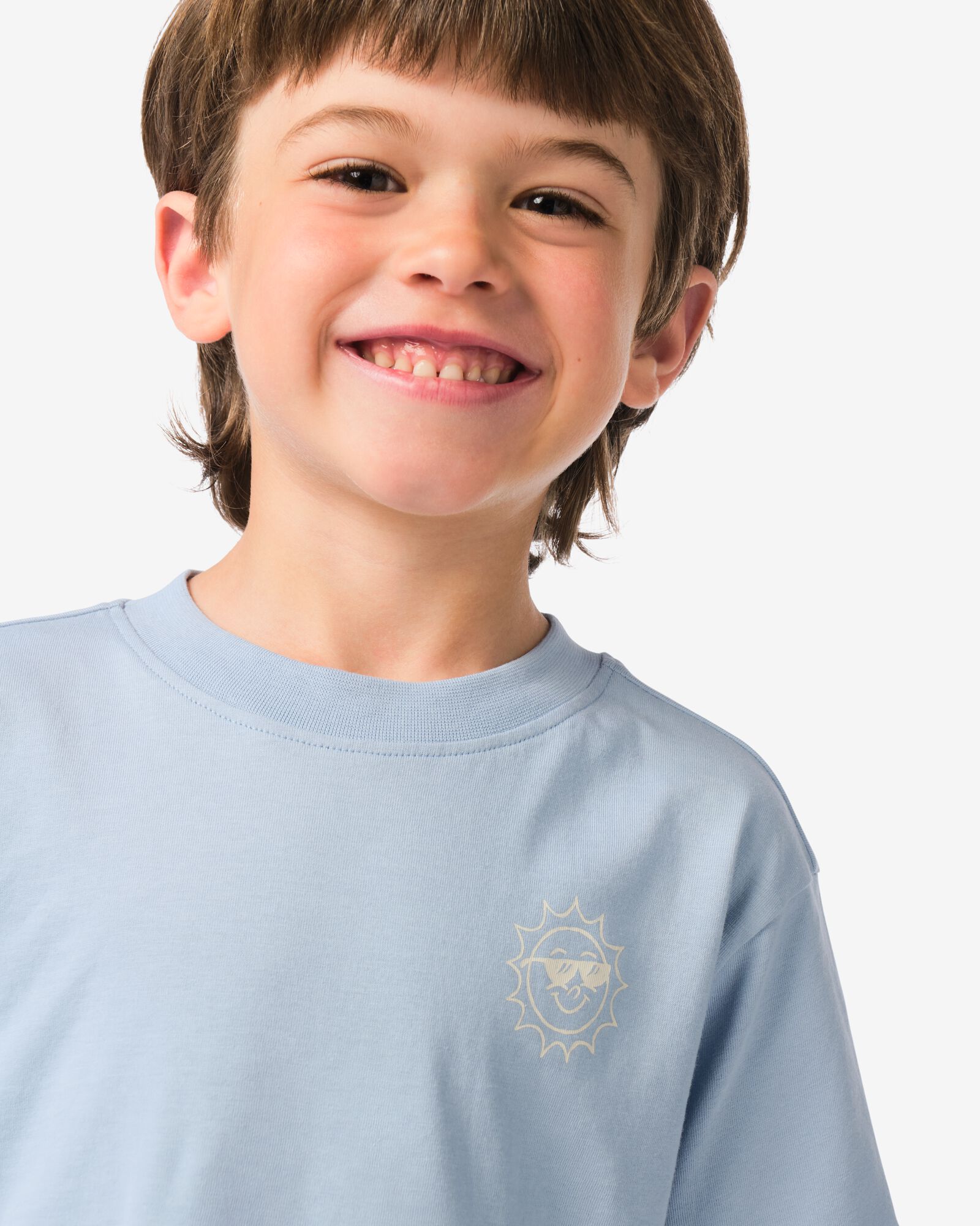 kinder T-shirt grafisch lichtblauw lichtblauw - 30727502LIGHTBLUE - HEMA
