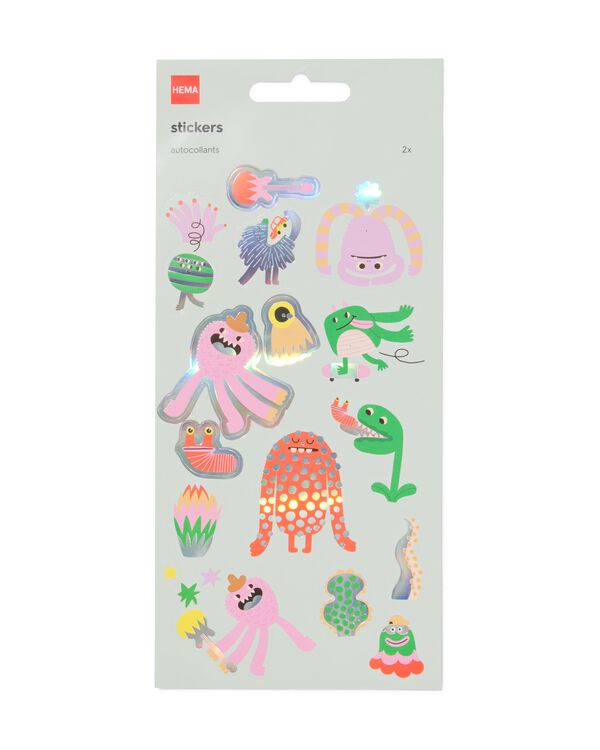 stickervellen monsters - 2 stuks - 15900308 - HEMA