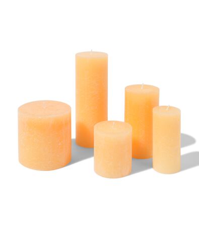 bougies rustiques orange clair 5 x 11 - 13502983 - HEMA