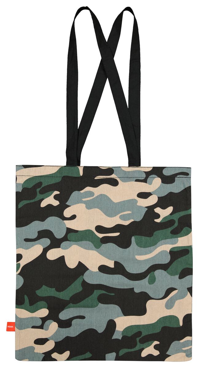 Aanpassing Tweet aanpassen tas opvouwbaar canvas 40x36 camouflage - HEMA