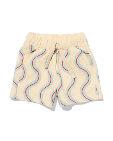 babyshort comfy fit sweatstof abstract ecru ecru - 33189670ECRU - HEMA