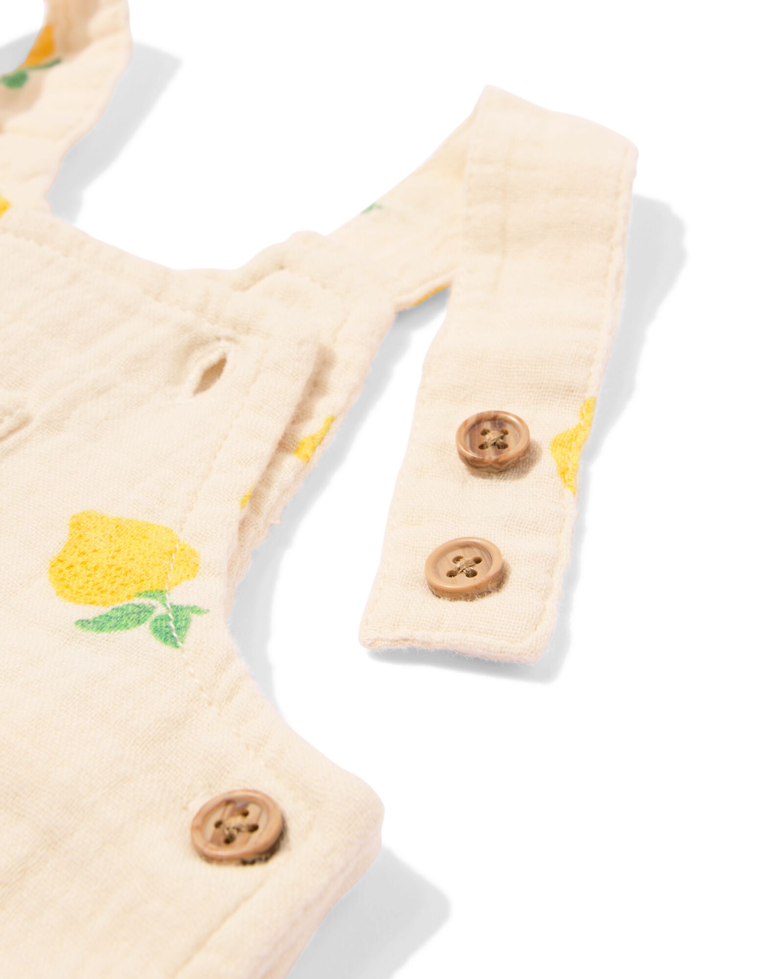 newborn tuinbroek mousseline citroen ecru ecru - 33421320ECRU - HEMA