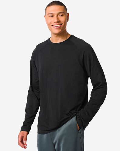 t-shirt de sport homme sans coutures noir M - 36090225 - HEMA