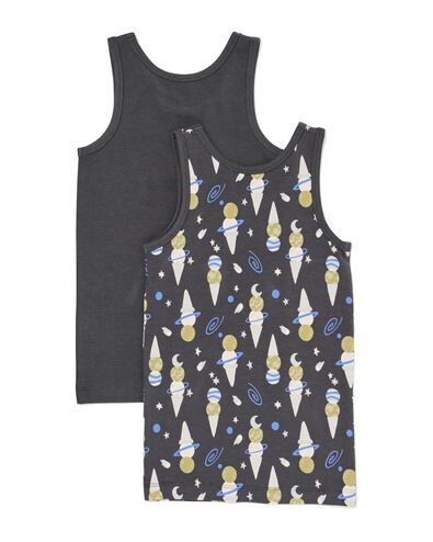 kinderhemden ijsjes - 2 stuks antraciet antraciet - 19205560ANTHRACITE - HEMA
