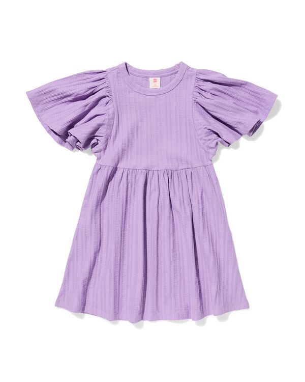 kinderjurk A-lijn rib paars paars - 30827734PURPLE - HEMA