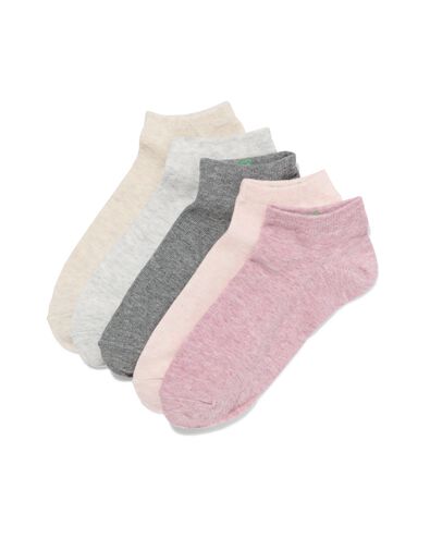 dames enkelsokken melange - 5 paar lichtpaars lichtpaars - 4280605LIGHTPURPLE - HEMA