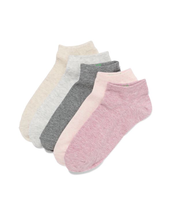 socquettes femme m&eacute;lange - 5 paires violet clair violet clair - 4280605LIGHTPURPLE - HEMA