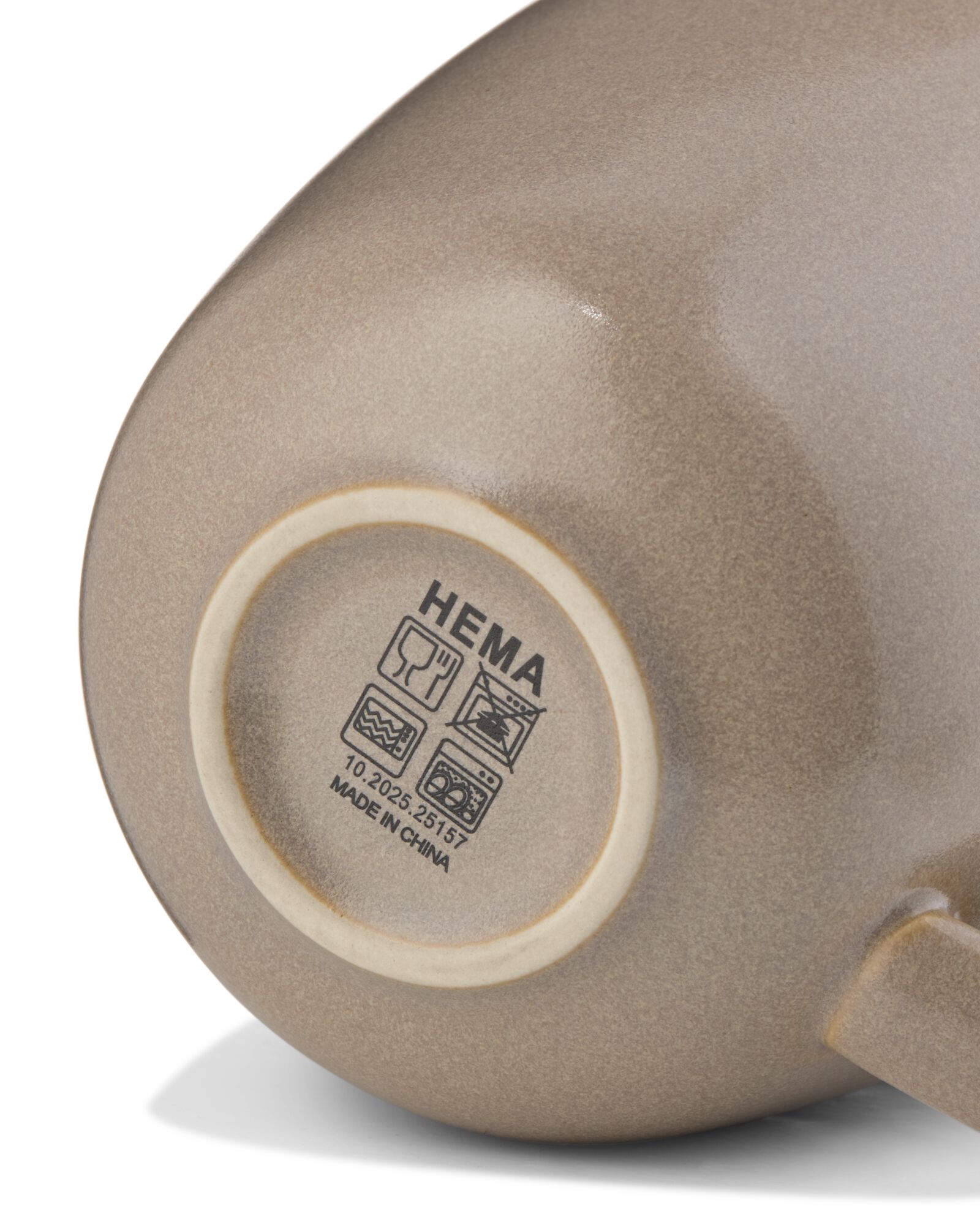 cappuccinomok 325ml Puur aardewerk beige - 80660319 - HEMA