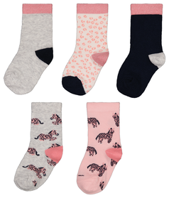 5 paires de chaussettes enfant rose rose - 1000026500 - HEMA