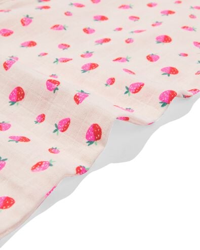 babyslaapzak mouwloos mousseline 0.5tog aardbeien lichtroze lichtroze - 33302060LIGHTPINK - HEMA
