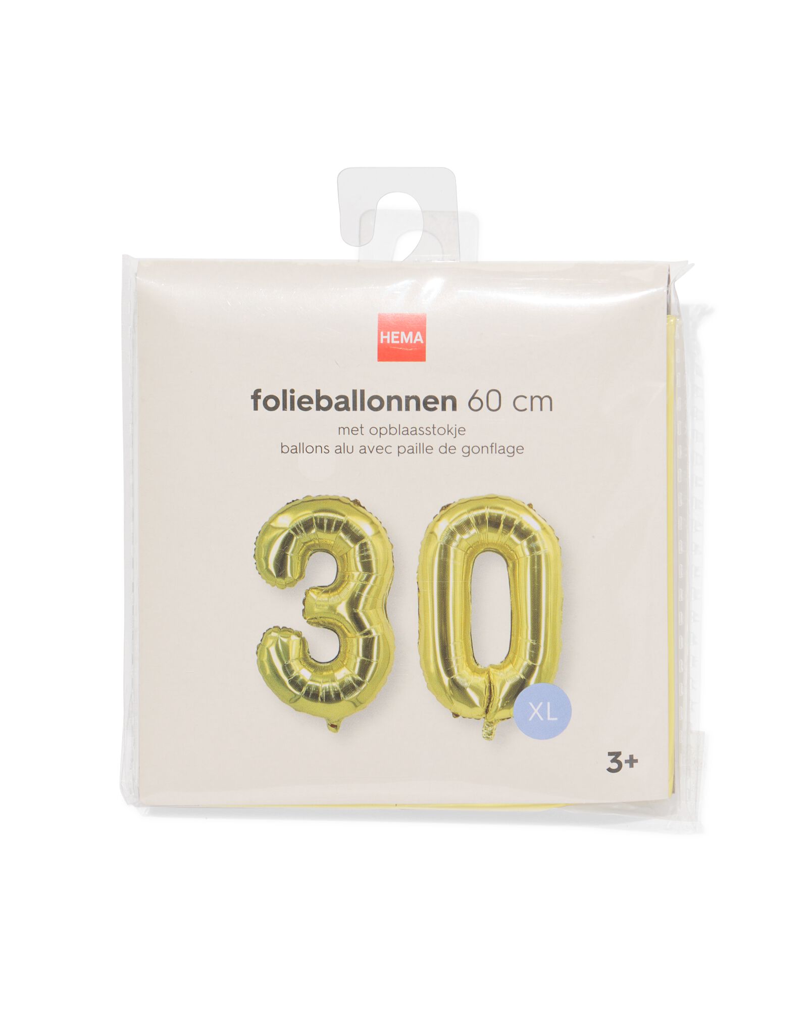 Folienballon Zahl 30, 60 cm, Gold - 14260018 - HEMA
