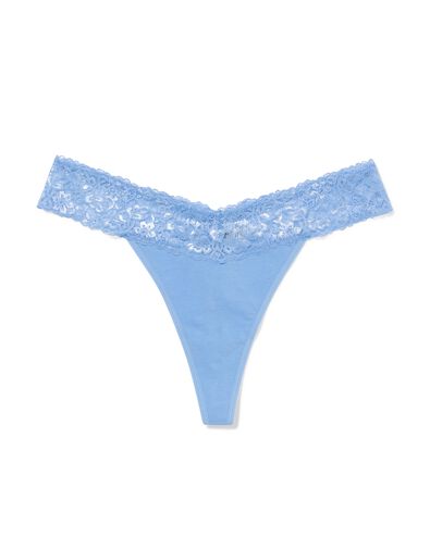 string femme coton et dentelle bleu bleu - 19601944BLUE - HEMA