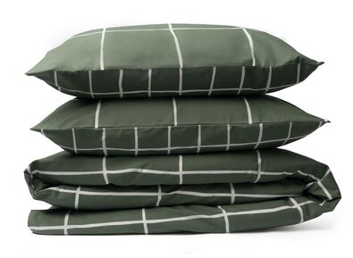 Bettwäsche, 240 x 200/220 cm, Soft Cotton, Karo, grün grün 240 x 200/220 - 5720184 - HEMA