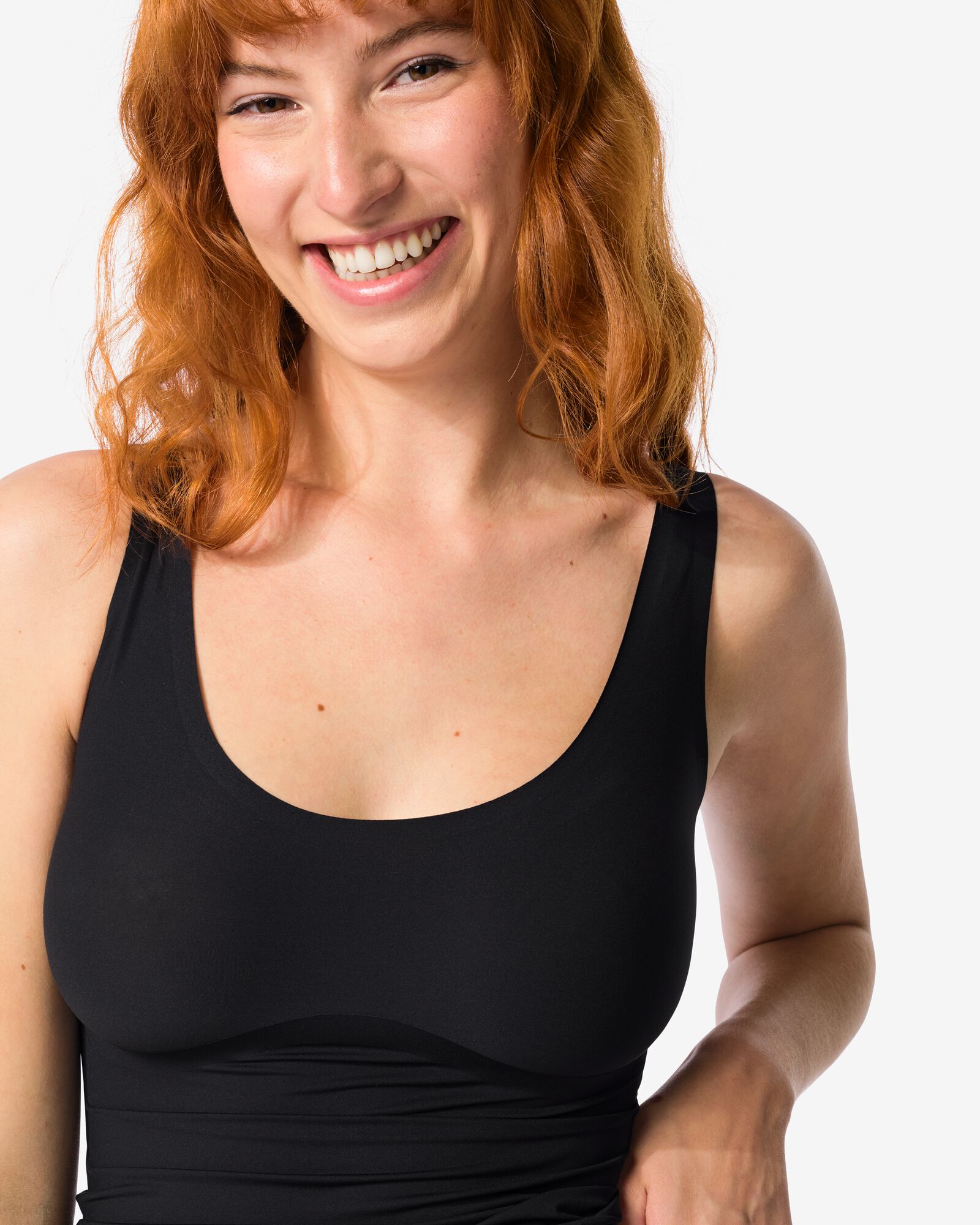 medium corrigerend hemd zwart zwart - 1000002420 - HEMA