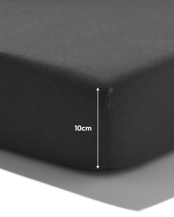 topper hoeslaken zacht katoen 140x200 donkergrijs - 5180077 - HEMA