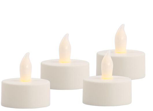 4 bougies d’ambiance LED Ø4cm blanc - 41820158 - HEMA