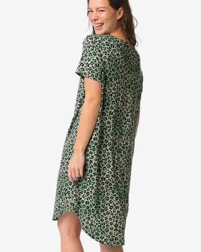 chemise de nuit femme l&eacute;opard jersey vert vert - 23401355GREEN - HEMA