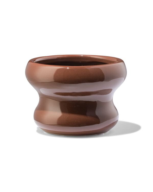 bloempot ⌀13x9cm keramiek blob bruin - 13326028 - HEMA