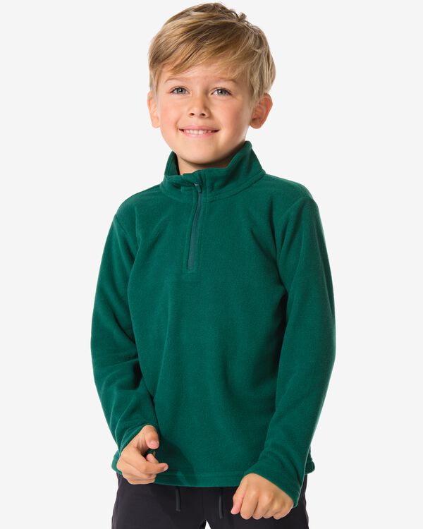 pull de ski polaire enfant vert fonc&eacute; vert fonc&eacute; - 30690127DARKGREEN - HEMA
