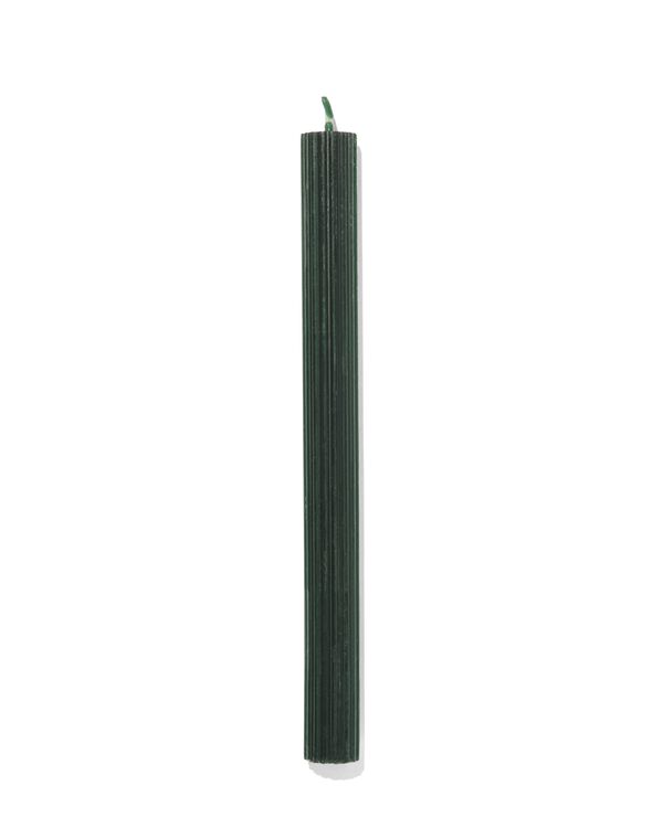 Haushaltskerze, gerippt, Ø 2 x 24 cm, dunkelgrün - 13502945 - HEMA