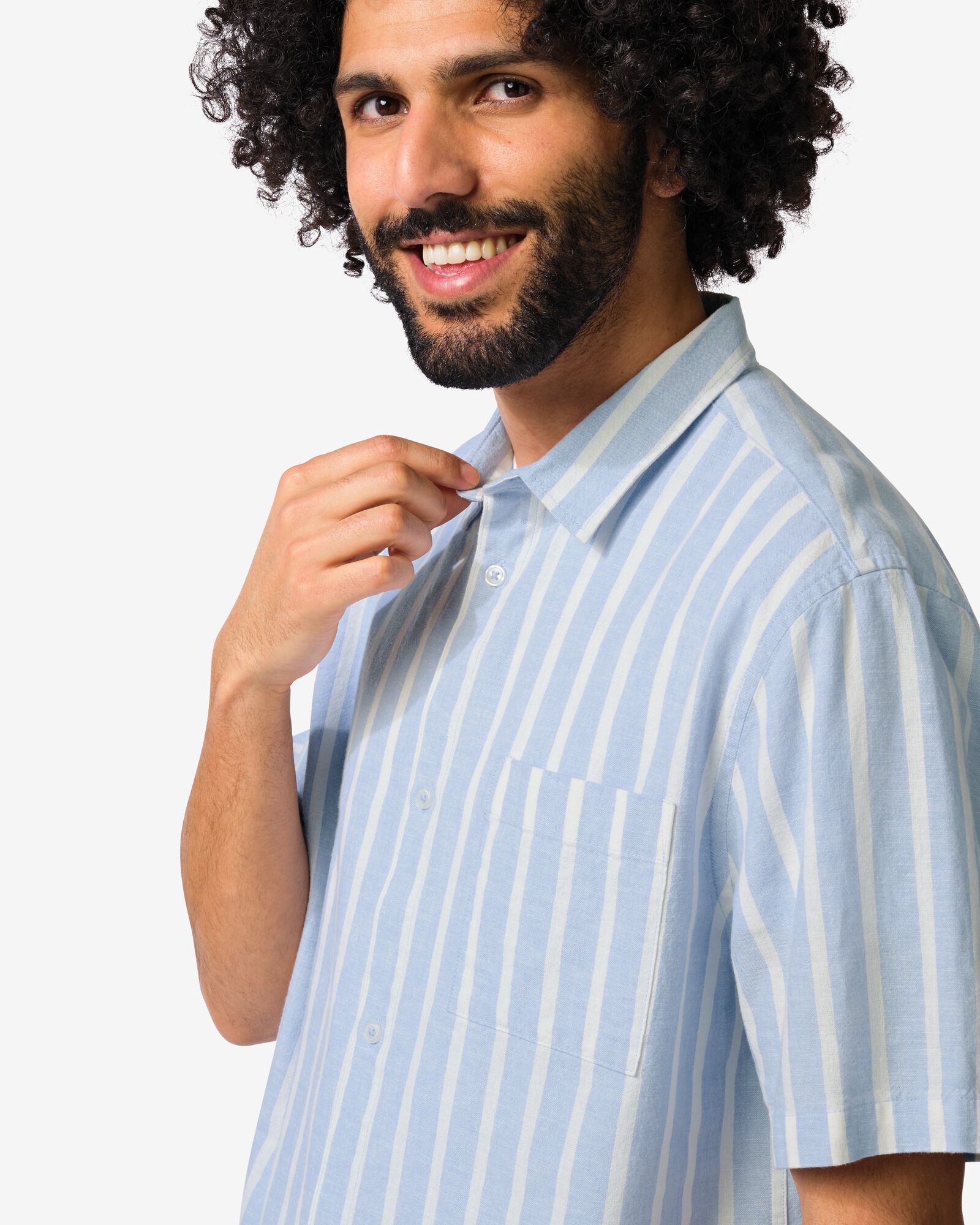 chemise homme Lenny rayures bleu clair bleu clair - 2133140LIGHTBLUE - HEMA