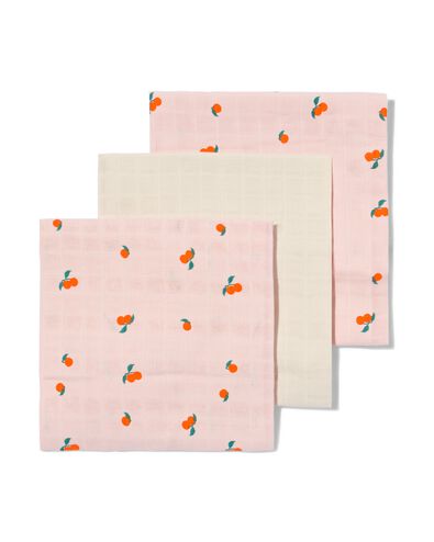 3 linges hydrophiles 60x60 relief fruit - 33302730 - HEMA