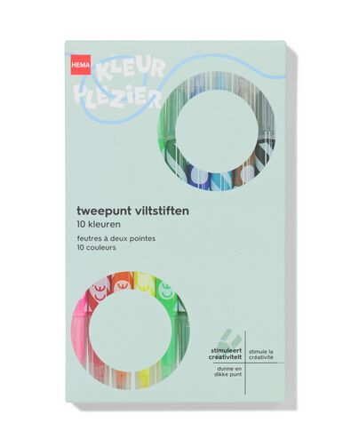 tweepunt viltstiften 10 kleuren - 15900216 - HEMA