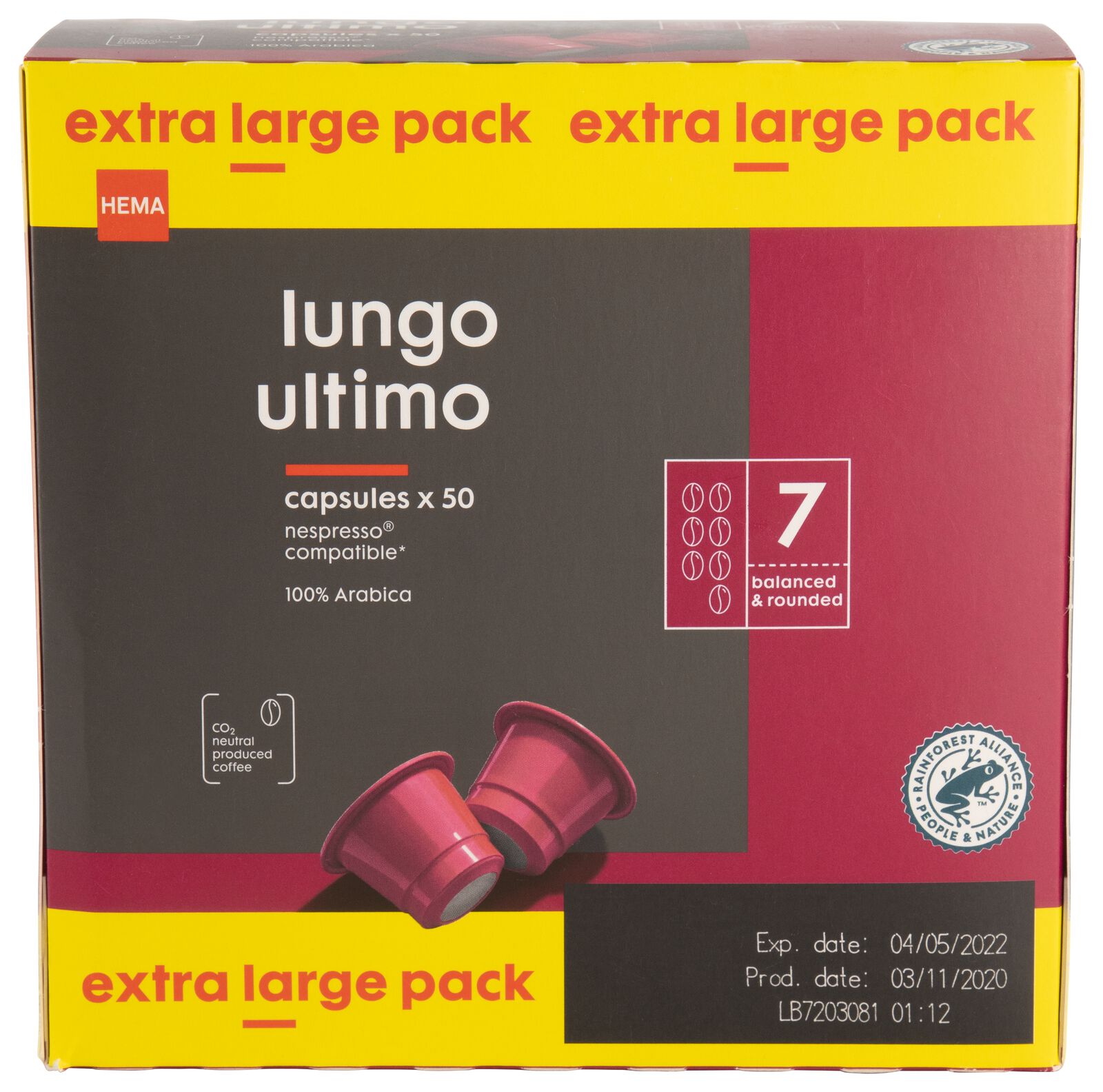 koffiecups lungo ultimo - 50 stuks - 17180031 - HEMA