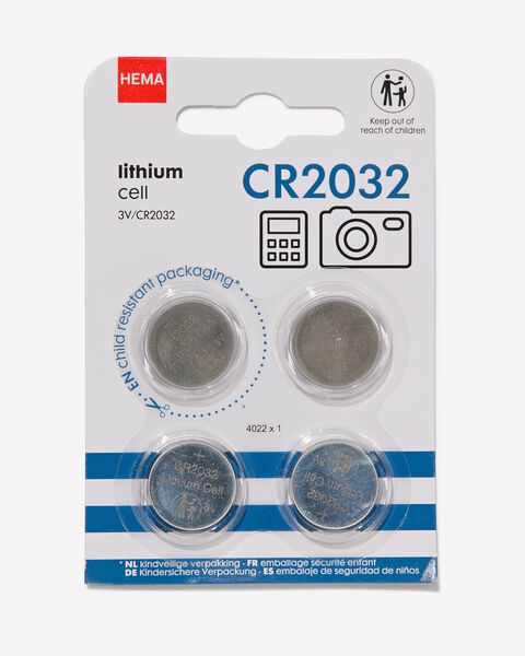 4 piles au lithium CR2032 - 41200016 - HEMA