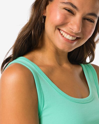 dames tanktop Anouk rib turquoise turquoise - 36201165TURQUOISE - HEMA