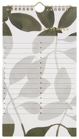 calendrier d’anniversaires 28x16 spirale feuilles - 14110230 - HEMA