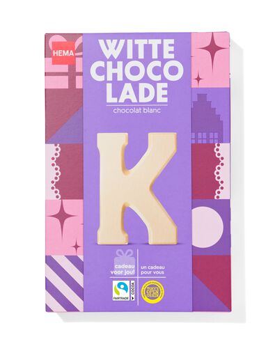 lettre en chocolat blanche K 140g - 24403111 - HEMA