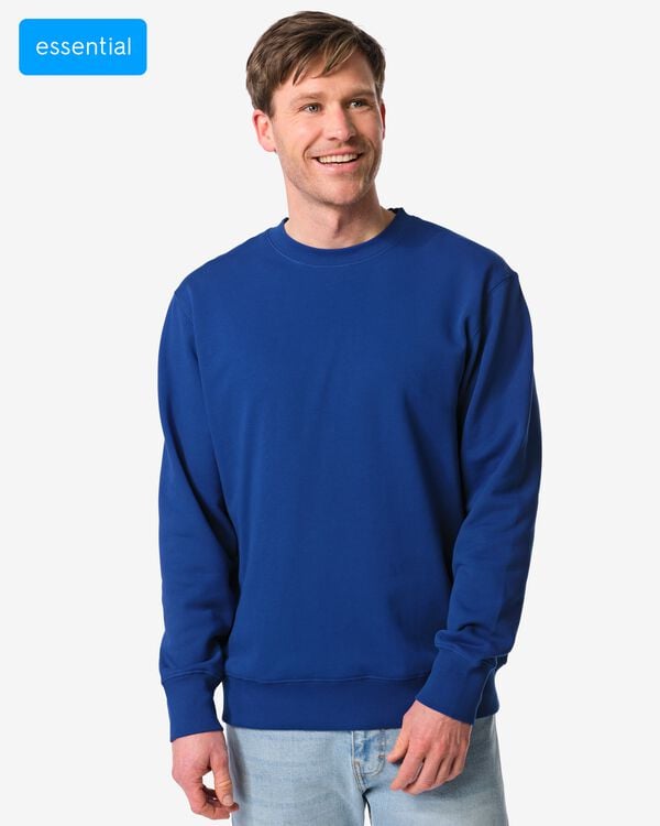 pull homme Daryl coupe classique molleton bleu vif bleu vif - 2148110BRIGHTBLUE - HEMA