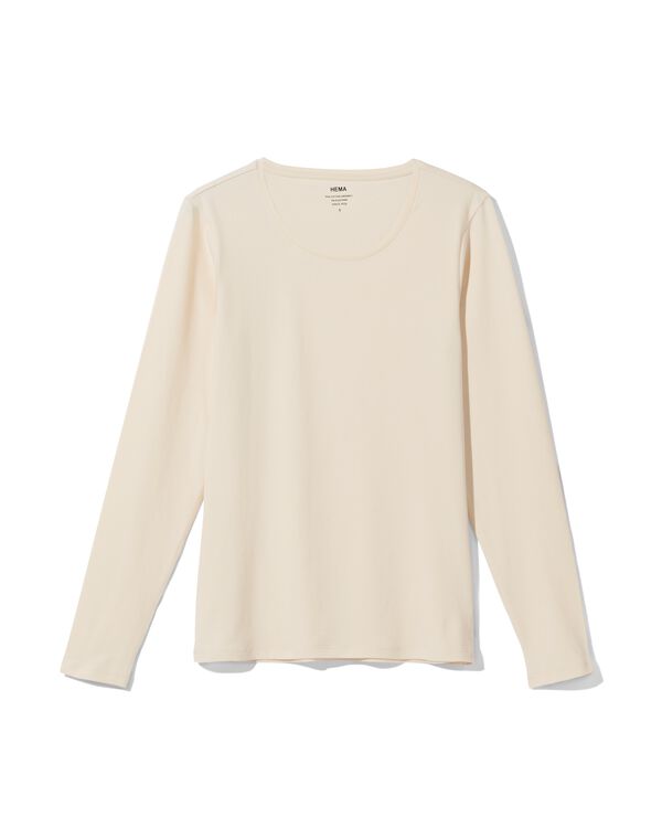 T-shirt femme col ouvert blanc cass&eacute; blanc cass&eacute; - 36329880OFFWHITE - HEMA