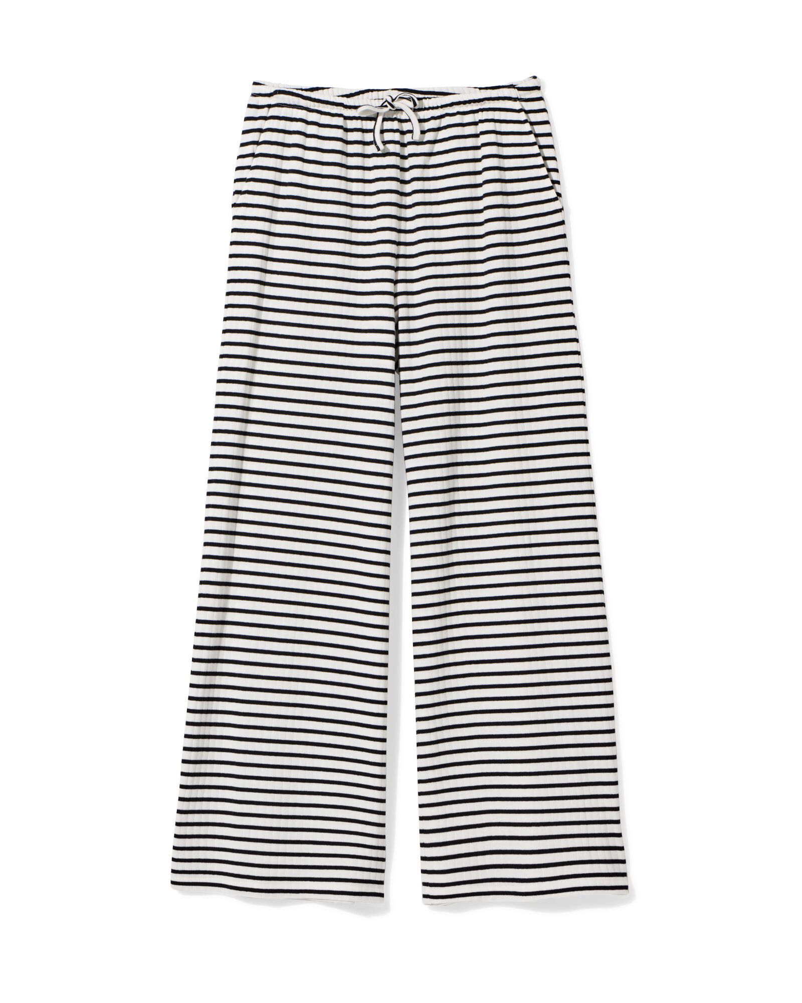 damesbroek Noel wide leg strepen zwart zwart - 36259475BLACK - HEMA