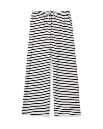 damesbroek Noel wide leg strepen zwart zwart - 36259475BLACK - HEMA